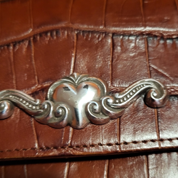 Brighton Crossbody Wallet Purse Brown Crocodile - Picture 5 of 13